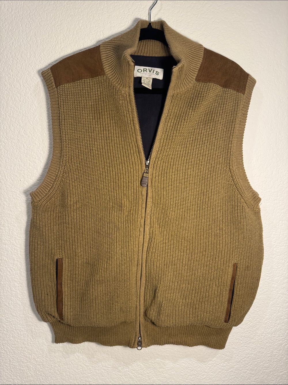 Orvis Men’s Mechanic’s Foul-Weather Vest Ribbed Cotton Suede Trim - Size M